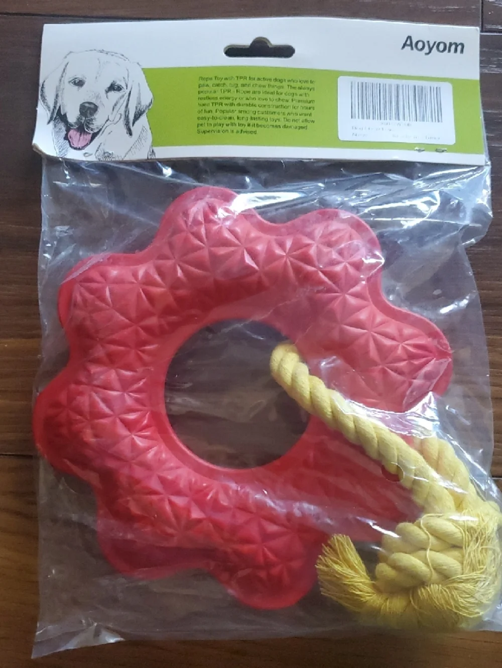 Red Flower Dog Rope Toy with TPR - Picture 2 of 6